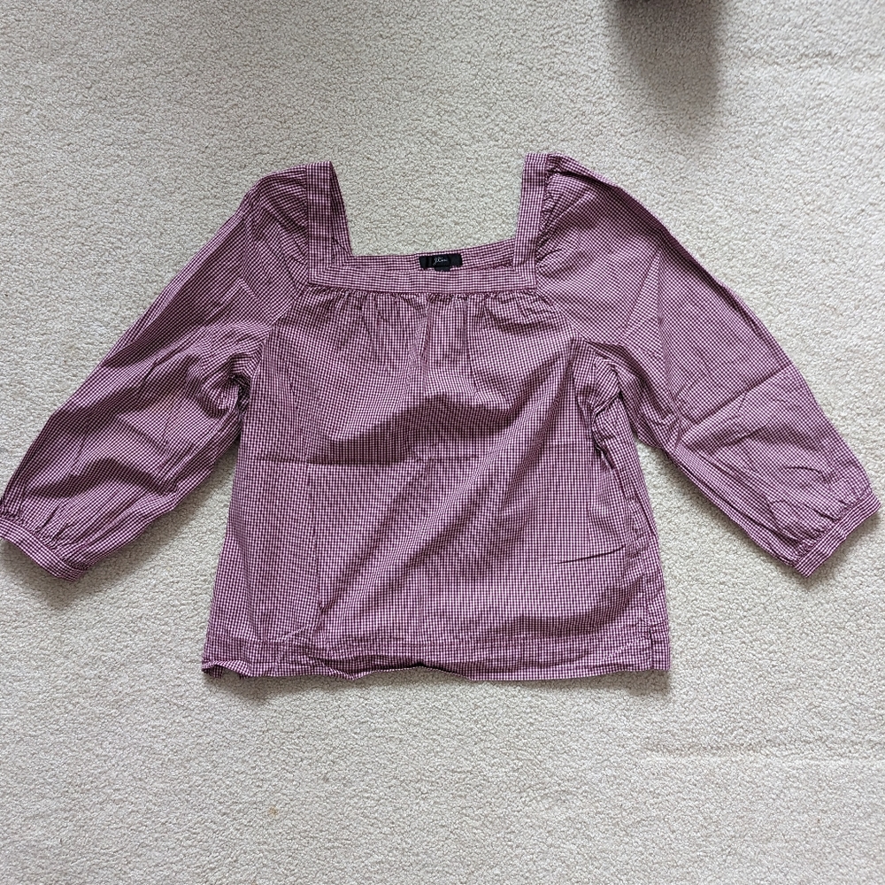 J Crew Gingham Top